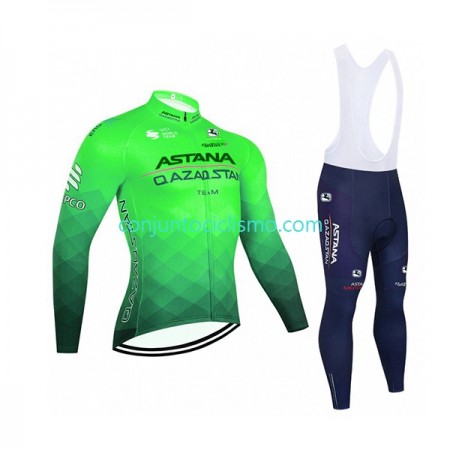 Conjunto Maillot + Culotte largo con tirantes Astana Qazaqstan Team 2022 N003